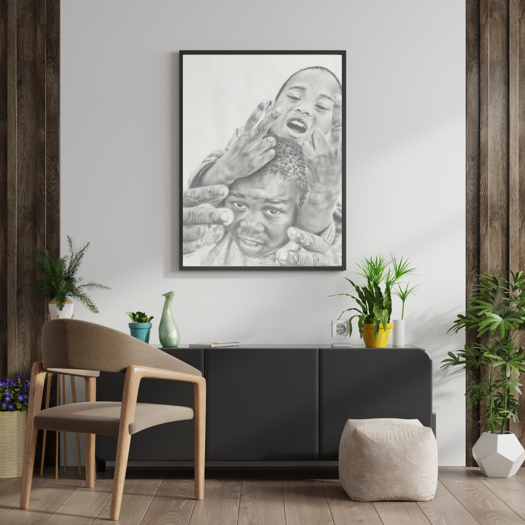 Township Boys Drawing by Lizl Bode