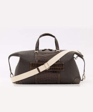 Brown Nappa and Crocodile Weekender by Cape Cobra